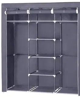 Šatní skříně Šatní skříň, látková, šedá, 150x175 cm