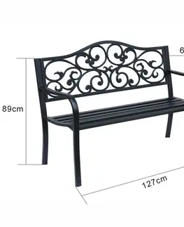 Zahradní lavice Ak furniture Zahradní lavička IRGA černá