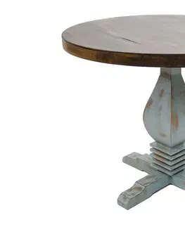 Jídelní stoly Hanah Home Jídelní stůl MANORCA 75 cm hnědý/světle modrý
