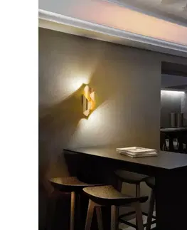 Designová nástěnná svítidla PAUL NEUHAUS LED nástěnné svítidlo, imitace plátkového zlata, nerez ocel, design 3000K PN 9030-12