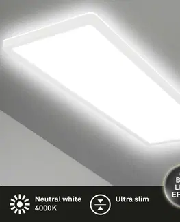 LED stropní svítidla BRILONER Ultraplochý LED panel s přímým a nepřímým osvětlením, 58 cm, LED, 22 W, 3000 lm, bílé BRILO 7402-416