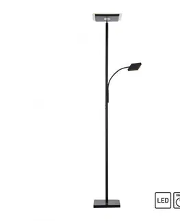 LED stojací lampy LEUCHTEN DIREKT is JUST LIGHT LED stojací svítidlo, černá, stmívatelné, čtecí lampa, osvětlení stropu 3000K