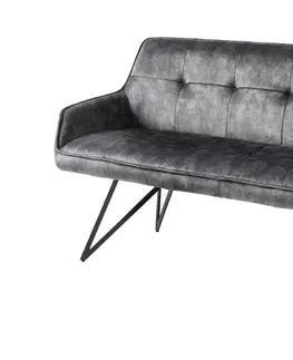 Lavice do jídelny LuxD Designová lavice Natasha 156 cm tmavě šedý samet