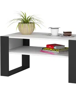 Konferenční stolky Ak furniture Konferenční stolek DOMI bílý/černý