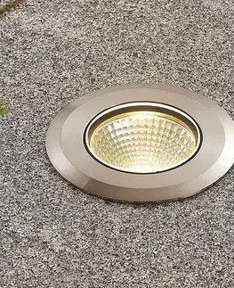 Nájezdová svítidla Lucande LED nerezové zemní zápustné svítidlo Sulea kulaté