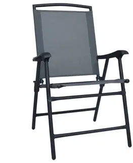 Zahradní křesla a židle Skládací zahradní židle 2 ks Dekorhome Černá