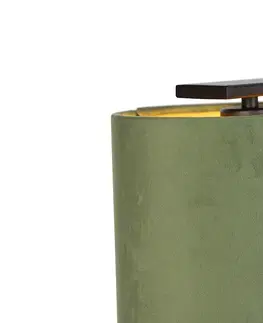 Zavesna svitidla Závěsná lampa s velurovými odstíny zelené se zlatem 20cm - Combi 3 Deluxe