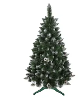 Vánoční stromky Vánoční stromeček borovice se šiškami a krystaly 150 cm