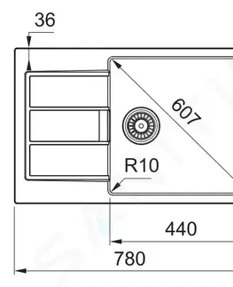 Kuchyňské dřezy FRANKE Sirius 2.0 Tectonitový dřez S2D 611-78 XL 780x500 mm, bílá 143.0617.615