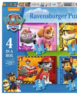 Hračky puzzle RAVENSBURGER - Tlapková Patrola; 4v1, 12/16/20/24 dílků