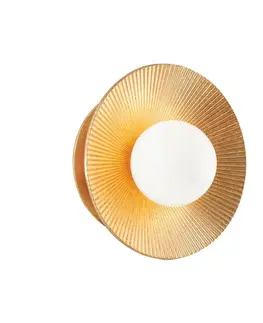 Designová nástěnná svítidla HUDSON VALLEY nástěnné svítidlo EMERALD ocel/sklo zlatá/opál G9 1x4W 333-01-VGL-CE