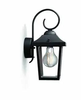 Zahradní lampy Philips 17236/30/PN Buzzard Venkovní nástěnné svítidlo 29 cm, černá