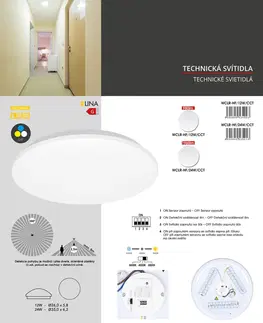 LED stropní svítidla Ecolite LED stropní svítidlo kruh HF senzor pohybu 24W 1960lm CCT IP44 bílé WCLR-HF/24W/CCT