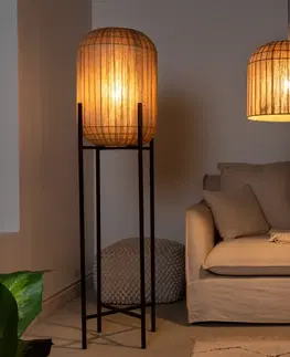 Svítidla LuxD 26744 Designová stojanová lampa Tahir 149 cm papírový ratan