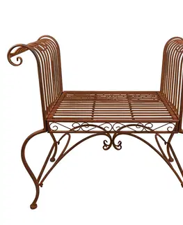 Zahradní sestavy Hnědo-rezavá kovová dekorační zahradní židle - 76*41*71 cm Clayre & Eef 5Y1030