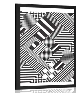 Černobílé Plakát decentní vzory v jedinečném provedení