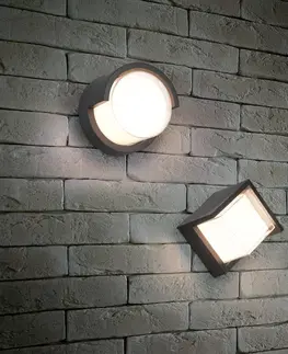 Venkovní nástěnná svítidla Reality Leuchten LED venkovní nástěnné světlo Puno, IP54, kulaté