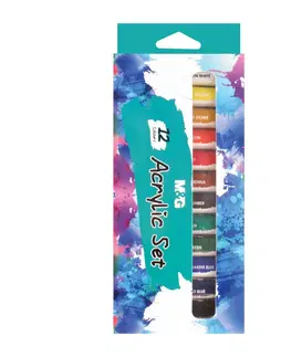 Hračky M&G - Barvy akrylové 12 ml - sada 12 ks
