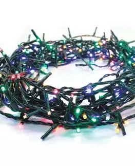 LED řetězy ACA Lighting 700 LED řetěz (po 5cm), multicolor, 220-240V + 8 programů, IP44, 35m, zelený kabel X08700312
