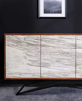Komody LuxD Designová komoda Quillon II 175 cm přírodní kámen