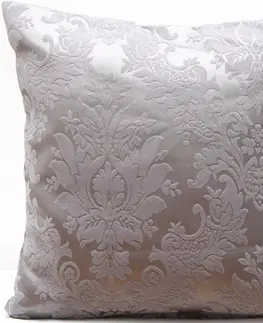 Dekorační povlaky na polštáře Stříbrný dekorační povlak na polštář s ornamenty