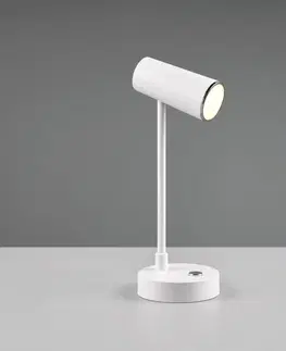 Stolní lampy Reality Leuchten LED stolní lampa Lenny CCT s baterií, bílá