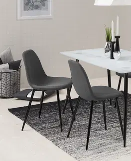 Židle Dkton Designová jídelní židle Alphonsus šedá / černá