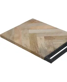 Prkénka a krájecí desky Krájecí prkénko z mangového dřeva Herringbone, 29,5 x 40 x 2 cm