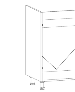 Kuchyňské linky MISAEL dolní dřezová skříňka D60Z-L levá, korpus bílý, dvířka borovice andersen
