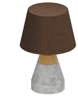 Stolní lampy EGLO Stolní lampa Tarega textilní s betonovou základnou