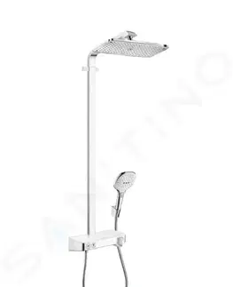 Sprchy a sprchové panely HANSGROHE Raindance Select E Sprchový set Showerpipe 360 s termostatem ShowerTablet Select 300, bílá/chrom 27288400