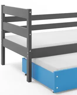 Postele BMS Dětská postel s přistýlkou Eryk 2 | šedá Barva: Šedá / Modrá, Rozměr: 200 x 90 cm