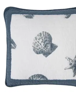 Dekorační polštáře Bavlněný povlak na polštář s mušlemi - 40*40 cm Clayre & Eef Q185.020