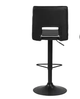 Barové židle Dkton Designová barová židle Nerine černá-ekokůže