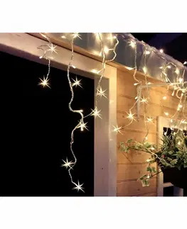 Rampouchy a krápníky Solight LED vánoční závěs, rampouchy, 120 LED, 3m x 0,7m, přívod 6m, venkovní, teplé bílé světlo, paměť, časovač 1V40-WW
