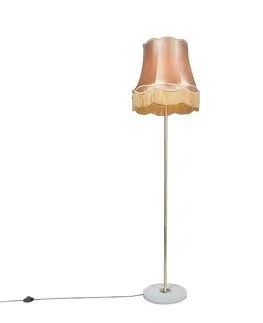 Stojaci lampy Retro stojací lampa mosaz s odstínem Granny zlatá 45 cm - Kaso