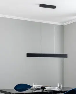 Závěsná světla Lucande Lucande Stigis LED závěsné světlo, dlouhé černá