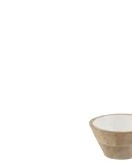 Mísy a misky Dřevěná miska s bílým smaltovaným vnitřkem Enamell small - ∅ 10*5,5 cm J-Line by Jolipa 1618