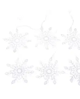 Vánoční dekorace Sada háčkovaných závěsných ozdob Vločky 6 ks, bílá