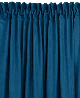 Záclony HOMEDE Závěs MILANA klasická transparentní dračí páska 7,5 cm s třásněmi 3 cm indigo, velikost 220x225