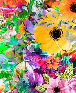 Abstraktní obrazy Obraz květiny v pestrobarevném provedení