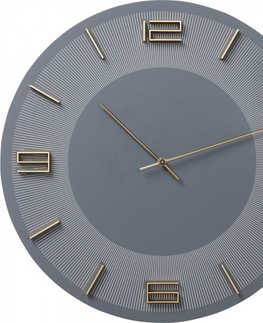 Nástěnné hodiny KARE Design Nástěnné hodiny Leonardo - šedozlaté