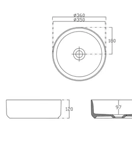 Umyvadla ISVEA INFINITY ROUND keramické umyvadlo na desku, průměr 36cm, bílá mat 10NF65036-2L