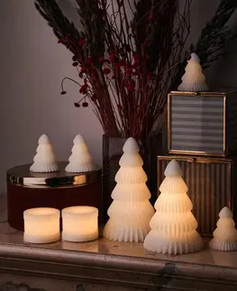 Vánoční vnitřní dekorace Sirius Dekorativní světlo Claire LED, bílý voskový stromek 19 cm