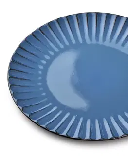 Talíře Affekdesign Keramický talíř EVIE 26,5 cm modrý