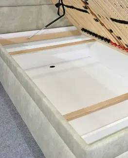 s úložným prostorem Rohová čalouněná postel Niobe, s úložným prostorem, 160x200 cm
