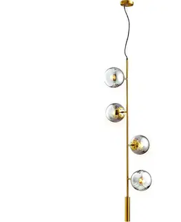 Svítidla Eurolamp Lustr na lanku 4xE27/10W/230V zlatá 