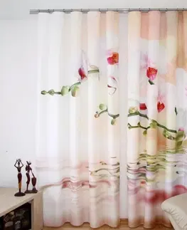 Luxusní hotové závěsy s potiskem 3D Elegantní závěs do obýváku s květinami