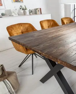 Jídelní stoly LuxD Designový jídelní stůl Evolution 200 cm hnědý / akácie
