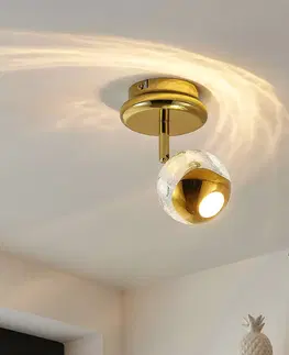 Bodová světla Lucande Lucande Kilio LED bodové světlo ze skla zlatá